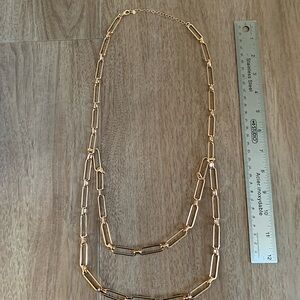 Avon sunlit paperclip long layered necklace